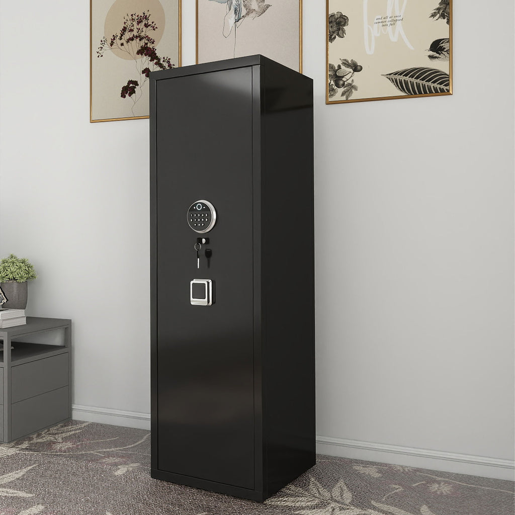 Gun Safes For Home Rifle And Pistols, Fingerprint Electronic Safe With Quick Access, Detachable Partition, No Assembly Requir