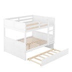 Brawnson Full over Full Bunk Bed with Twin Trundle, White - Grand Goldman Shop