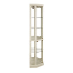 Corner Lighted Curio Cabinet Corner Glass Cabinet Lighted Curio Cabinet Corner Display Case for Living Room, Curio Cabinet, Antique collection, Wine,Bar Glass Storage Light Included,Antique White - Grand Goldman Shop