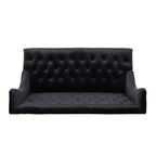 Nurturing Upholstered Loveseat with Wing Back and Diamond Tufting, Black - Grand Goldman Shop