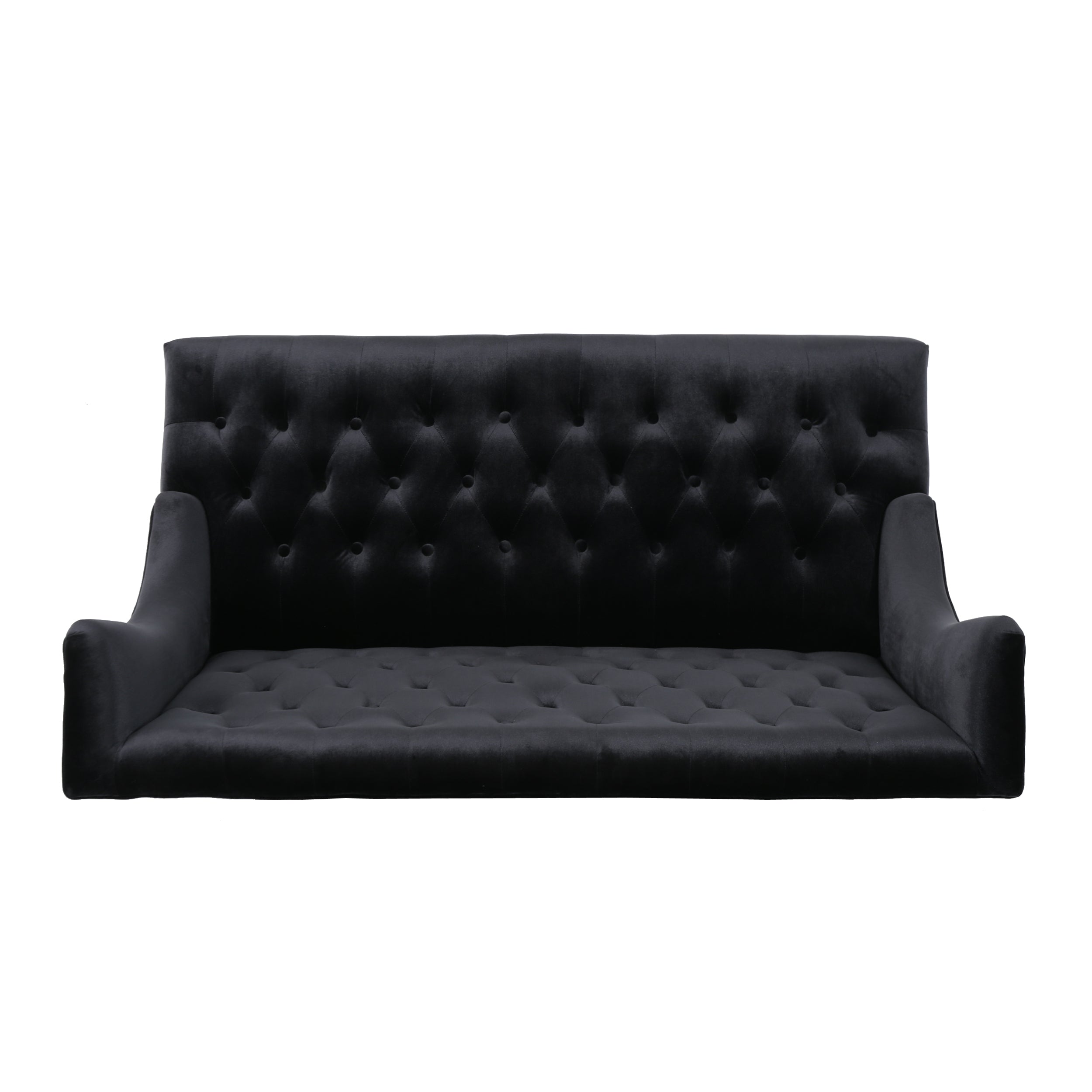Nurturing Upholstered Loveseat with Wing Back and Diamond Tufting, Black - Grand Goldman Shop