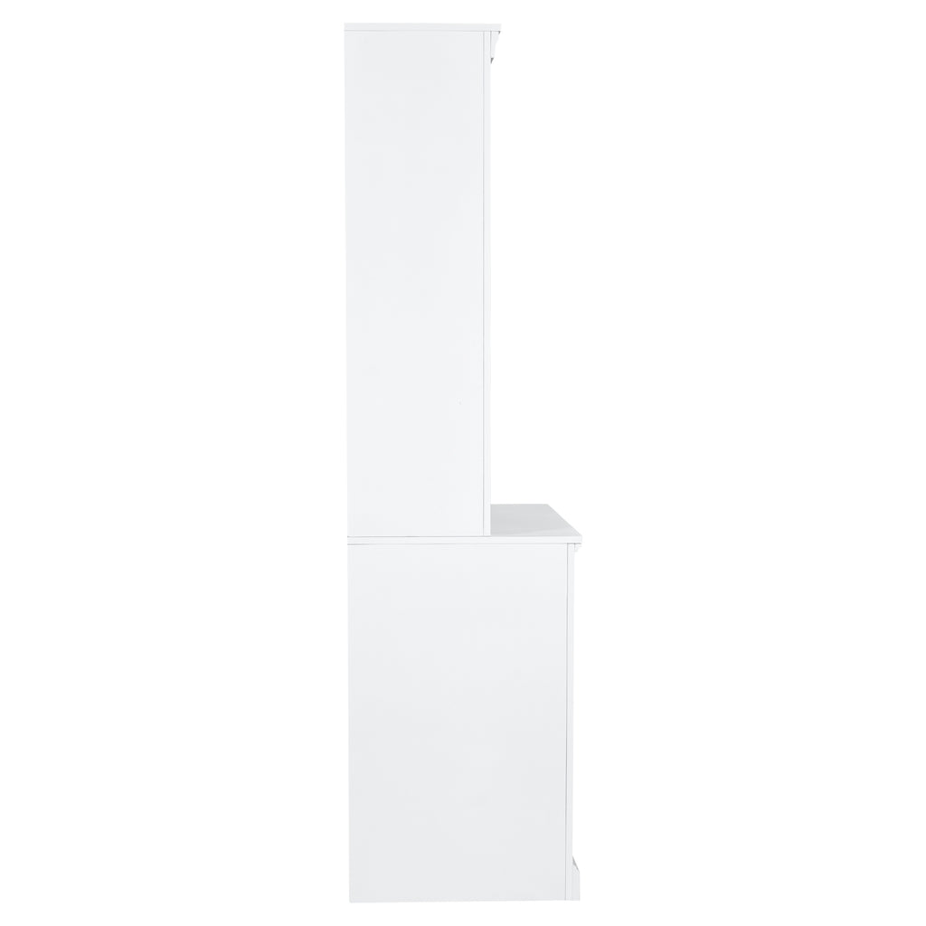 83.4'Tall Bookshelf with 3 pieces LED Lighting, Modern Bookcase with 2 Doors and 1 Drawer,Storage Bookcase with Open Shelves for Living Room,Home Office,White - Grand Goldman Shop