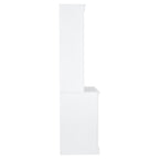 83.4'Tall Bookshelf with 3 pieces LED Lighting, Modern Bookcase with 2 Doors and 1 Drawer,Storage Bookcase with Open Shelves for Living Room,Home Office,White - Grand Goldman Shop