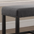 Biony Fabric Counter Height Dining Bench with Nailhead Trim, Grey - Grand Goldman Shop