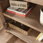 Library Base with 2 Glass Doors and Spacious Drawer, Brown finish | Premium Home Decor - Grand Goldman