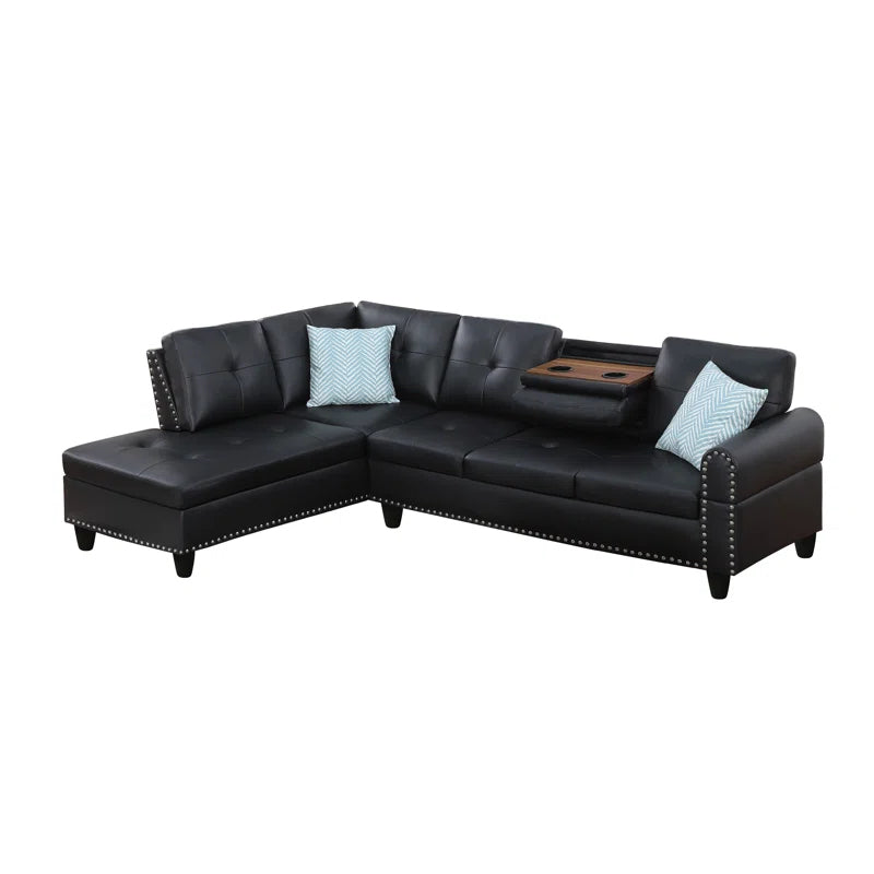 2 - Piece Irine Faux Leather Sectional Sofa - Grand Goldman Shop