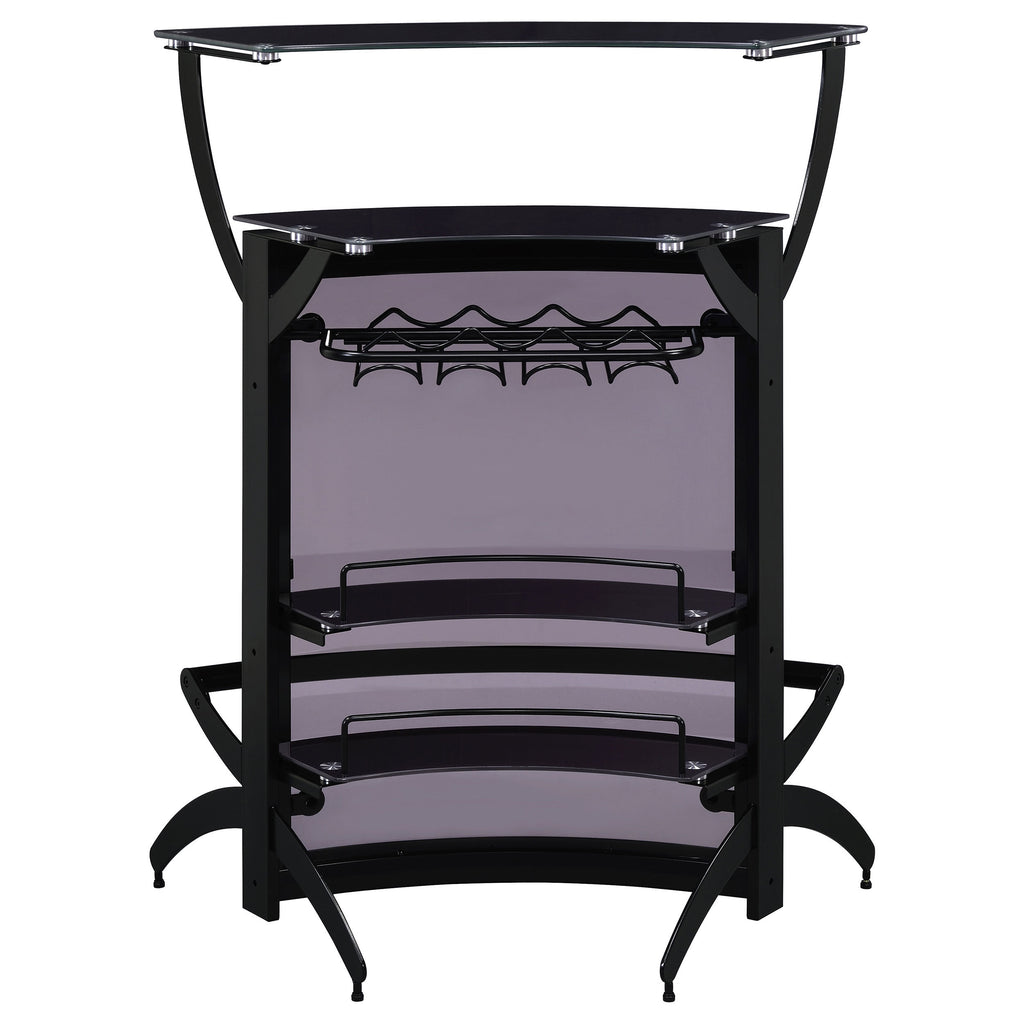 Elaina Black 2-shelf Home Bar - Grand Goldman Shop