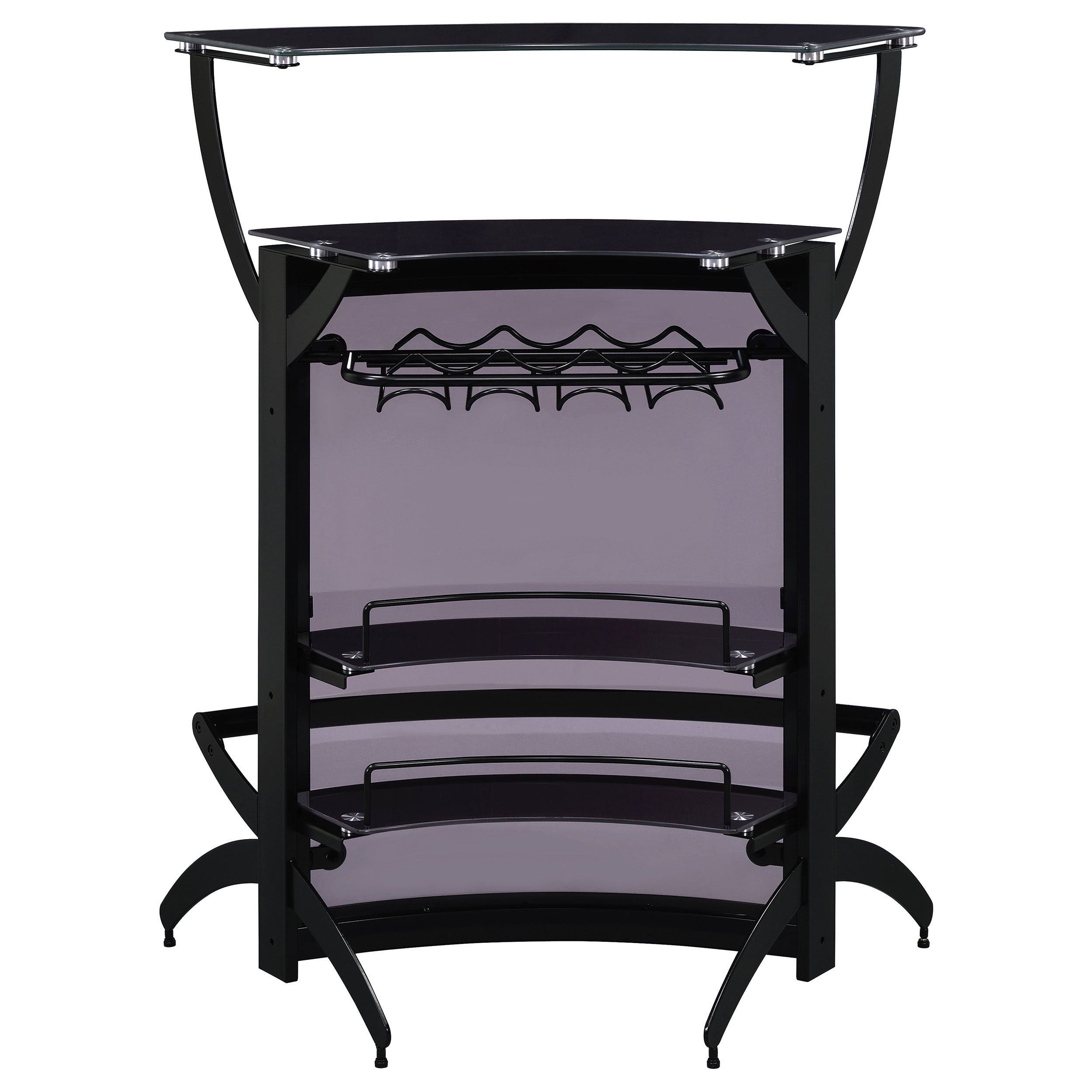 Elaina Black 2-shelf Home Bar - Grand Goldman Shop