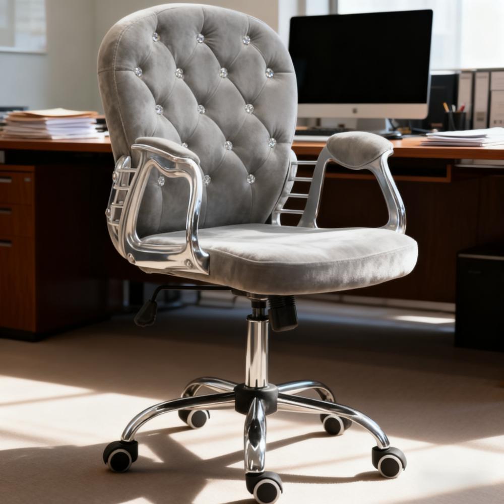 Luxury Tufted Office Chair for A Stylish Choice for Home & Office, Plush Comfort | Premium Home Decor - Grand Goldman