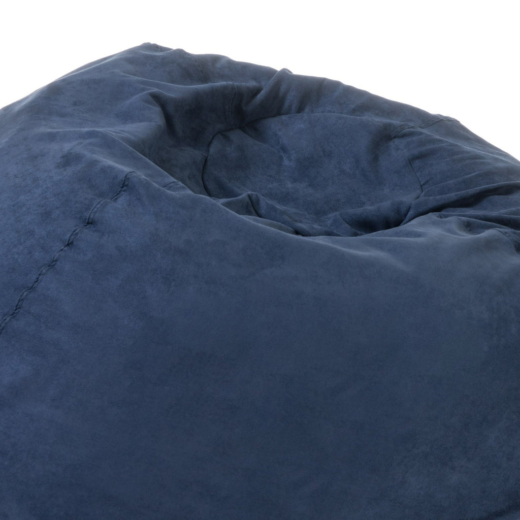 Comfortable High-Density Shredded Foam Bean Bag Chair with Removable Microsuede Cover, Midnight Blue - Grand Goldman Shop