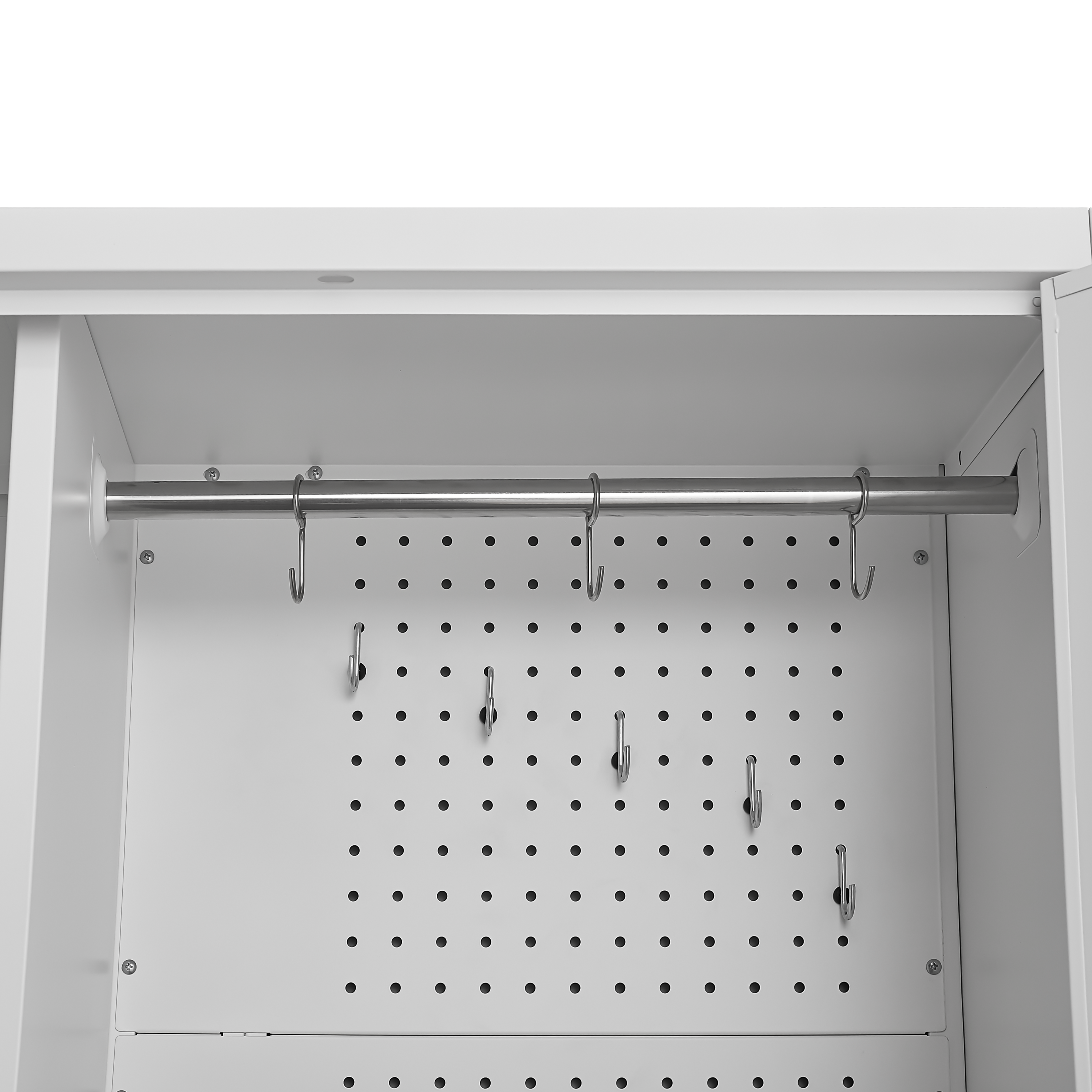Metal Broom Closet, Garage Storage Cabinet, Tool Chest Bathroom Cabinet with Locking Doors and Wheels, Tall Utility Cabinet w