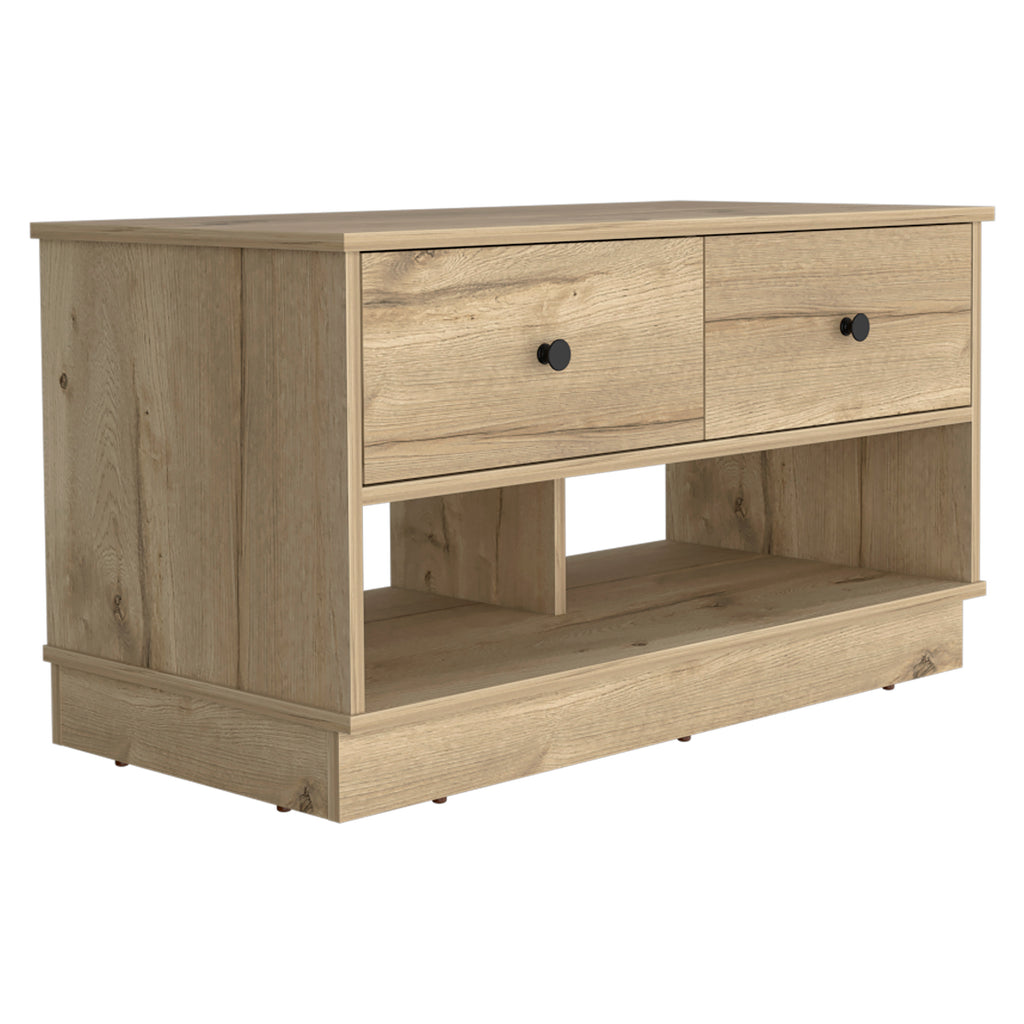 Tulip Storage Bench, Two Drawers, Two Shelves - Grand Goldman Shop
