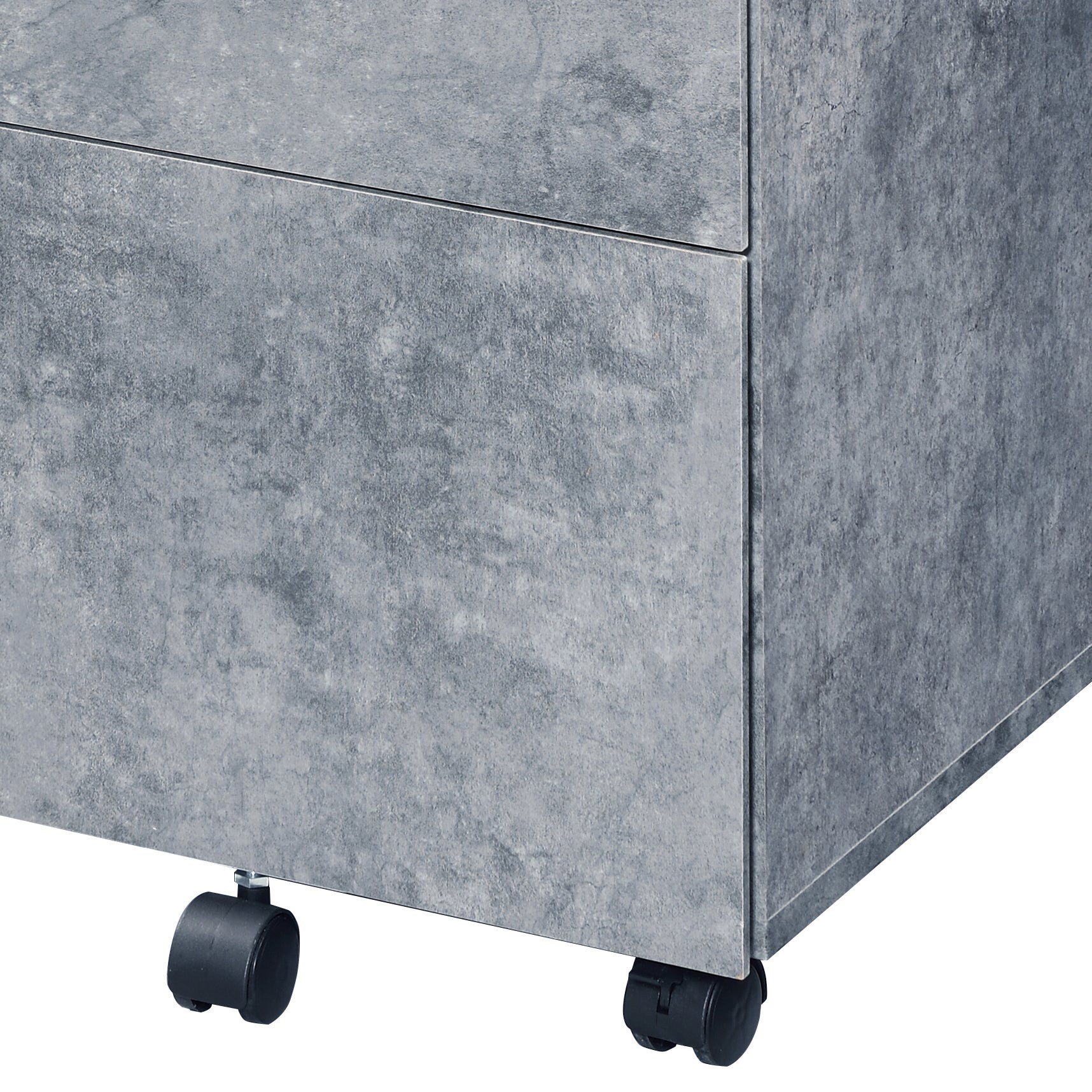 Jurgen Faux Concrete & Silver Finish File Cabinet | Premium Home Decor - Grand Goldman