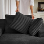 Oversized Chaise Lounge Chair Indoor, Corduroy Upholstered Modern Sofa Couch,No Assembly Required,Comfy Sleeper Sofa for Living Room,Office - Grand Goldman Shop