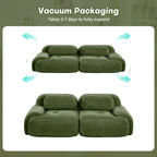 82'' loveseat sofa in luxuryCorduroy Fabric modular for free combo separation curved armrests ,anti-slip design high-resilience sponge fits living rooms bedrooms Audiovisual Room,Olive green - Grand Goldman Shop