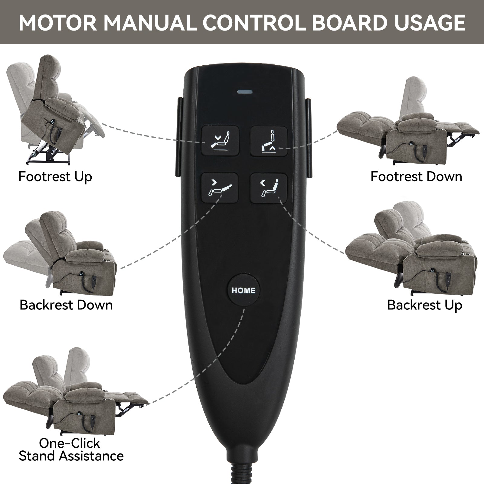 Brown Dual Motor Infinite Position Up to 350 LBS Chenille Power Lift Recliner Chair, Heavy Duty Motion Mechanism with 8-Point Vibration Massage and Lumbar Heating, Dual Cup Holders - Grand Goldman Shop