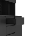 74' Freestanding Kitchen Pantry Cabinet Cupboard with 6 Doors,3 Shelves and 2 Drawer,Versatile Wardrobe & Kitchen Cabinet,Craft Storage Cabinet,Laundry Room Storage for  Kitchen (Black) - Grand Goldman Shop