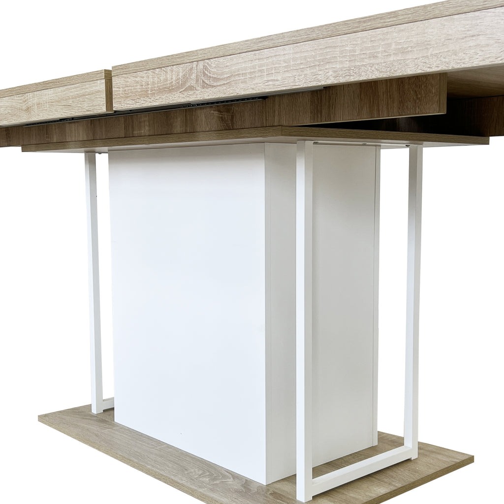 Rectangle extendable dining table for 6-10 people aged effect wood 160-200 cm - Grand Goldman Shop