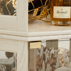 Corner Glass Cabinet Lighted Curio Cabinet Corner Display Case for Living Room, Curio Cabinet, Antique collection, Wine,Bar Glass Storage Light Included, Antique White - Grand Goldman Shop