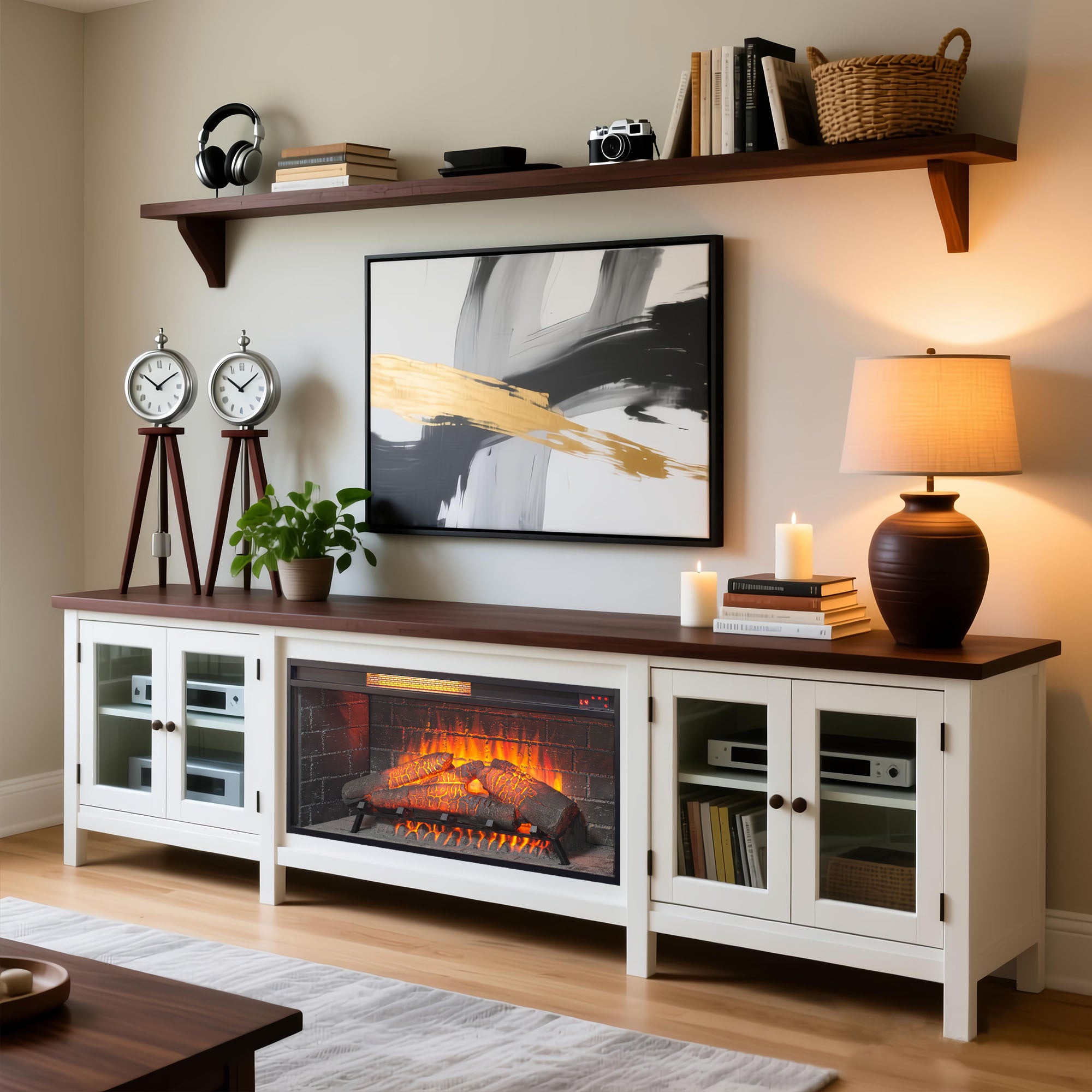 36 inch Infrared Electric Fireplace with Removable Trim kit Insert, Touch Panel Home Decor Heater - Grand Goldman Shop