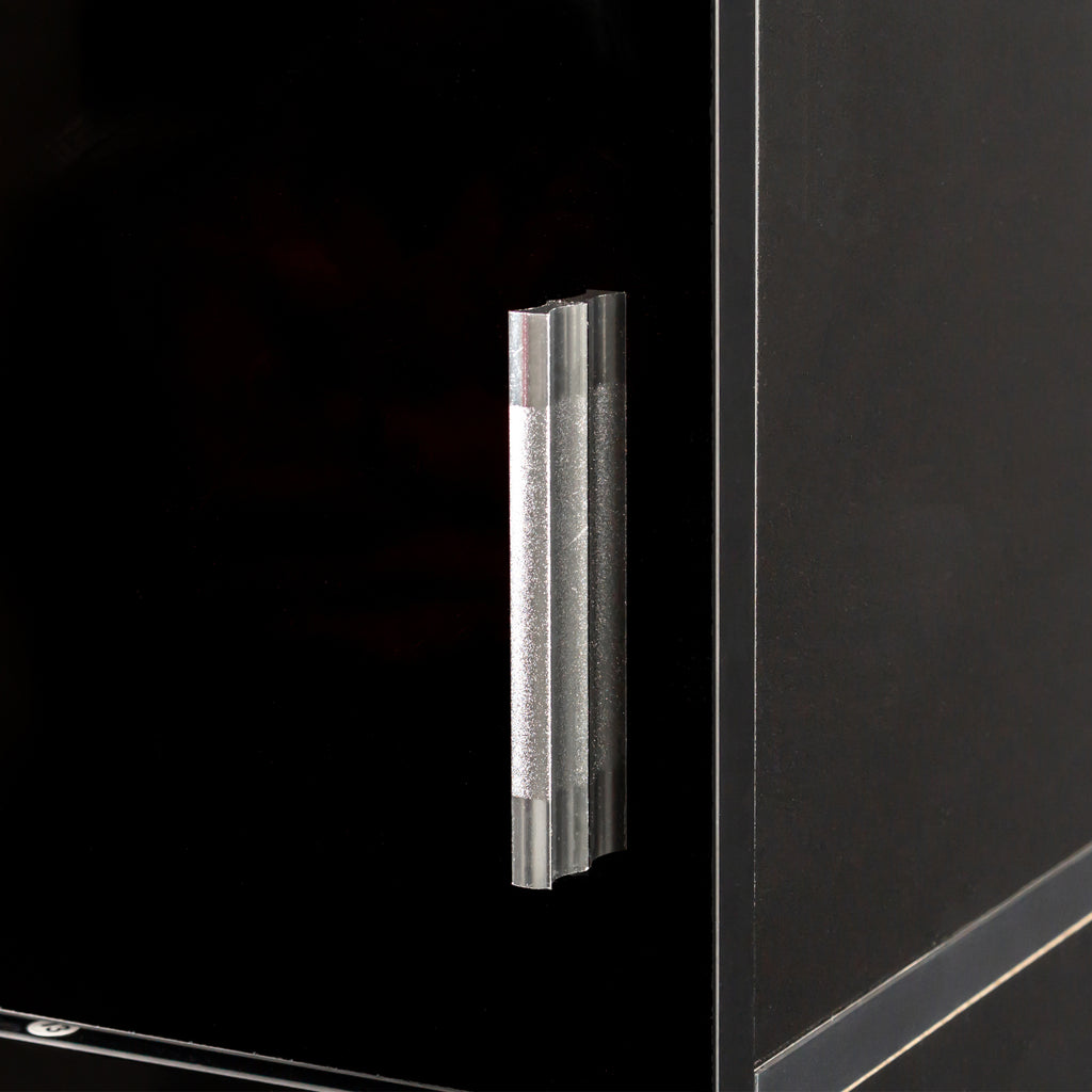 Freestanding  Cabinet with Inadjustable Shelves and two Doors for Kitchen, Dining Room,black - Grand Goldman Shop