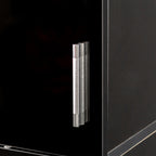 Freestanding  Cabinet with Inadjustable Shelves and two Doors for Kitchen, Dining Room,black - Grand Goldman Shop