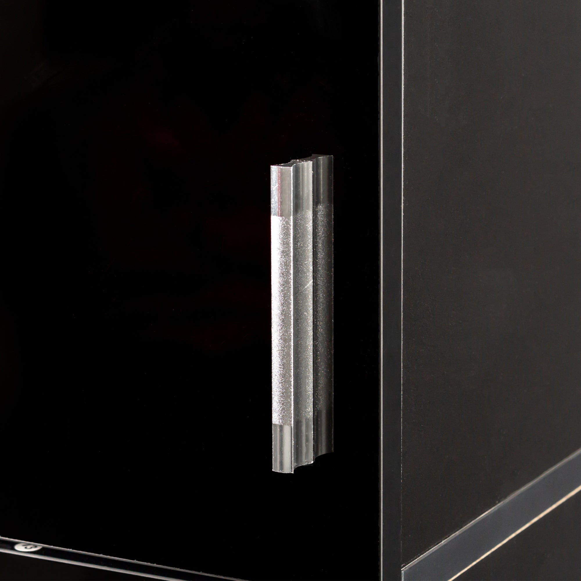 Freestanding  Cabinet with Inadjustable Shelves and two Doors for Kitchen, Dining Room,black - Grand Goldman Shop