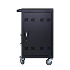 32-Bit-Device Charging Trolley for Tablets and Laptops with Cable Management, Removable Doors, Matte Black Metal - Grand Gold