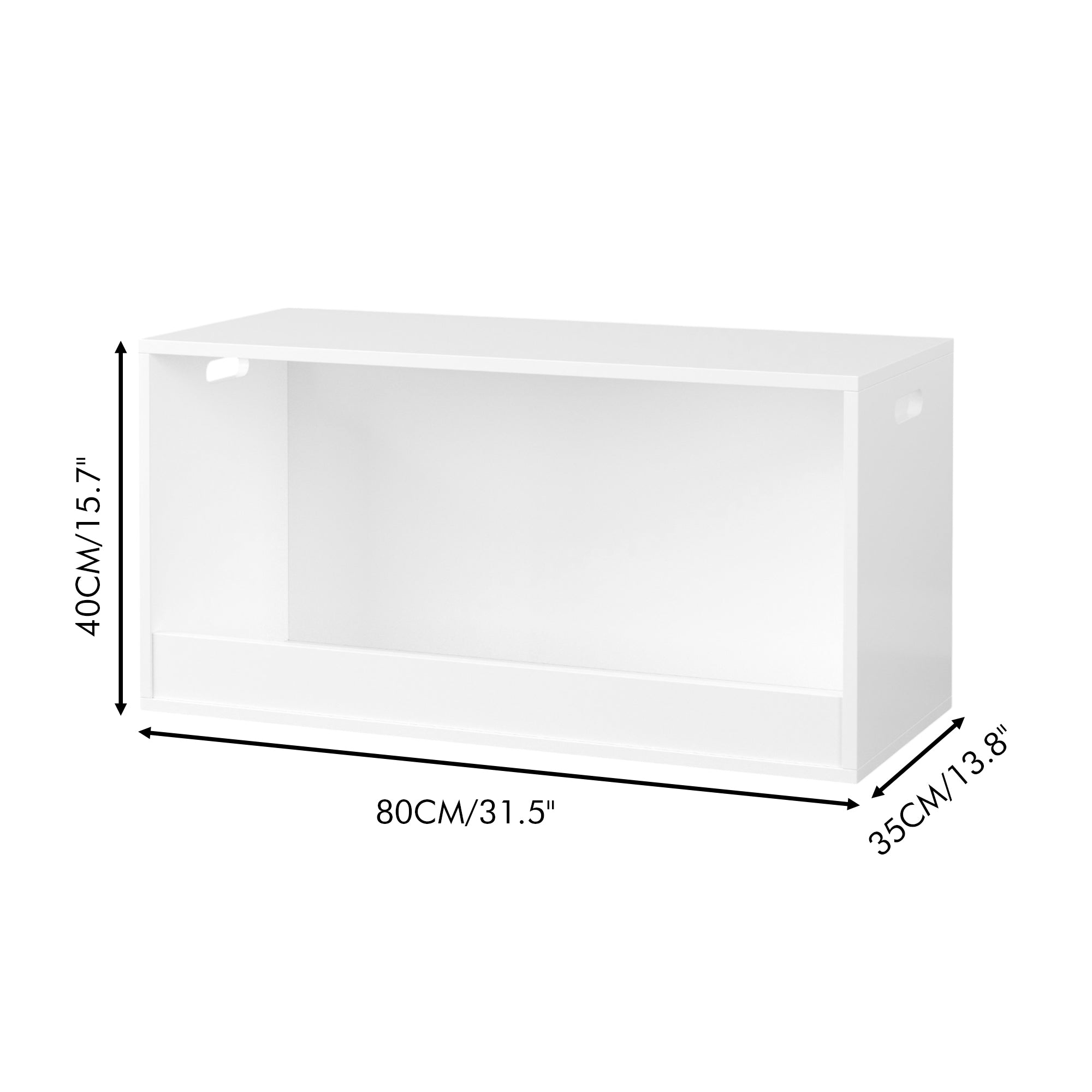 Open Toy Storage Box for Kids, White Wooden Organizer Bin for Plush Toys, Books, Nursery or Playroom Use - Grand Goldman
