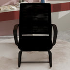 Minimalist Modern Office Chair with Metal Frame, Soft Cushion, Mesh Backrest, Black, for Home & Office Use - Grand Goldman