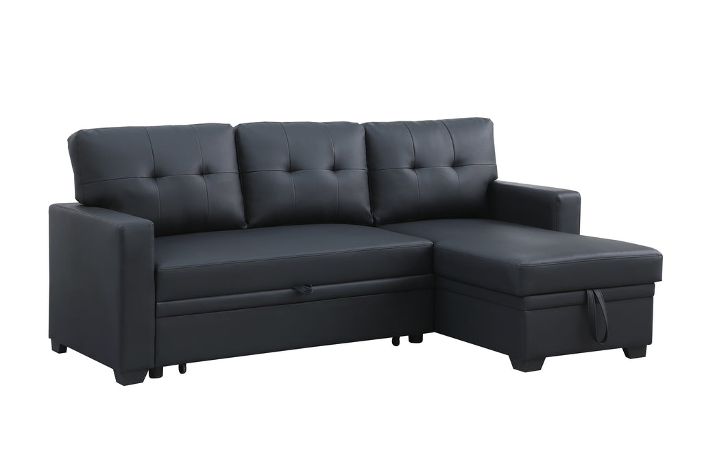 Upholstered Pull out Sectional Sofa with Chaise - Grand Goldman Shop