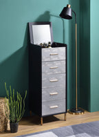 Myles Black, Silver & Gold Finish Jewelry Armoire - Grand Goldman Shop