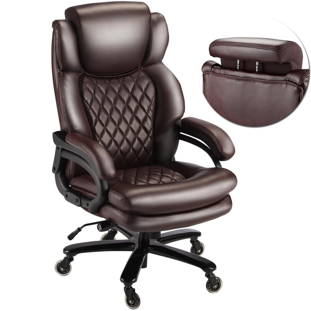 Stylish 500lbs Big and Tall Office Chair for Heavy People Executive Office Chair with Wide Spring Seat Computer Desk Chair 36