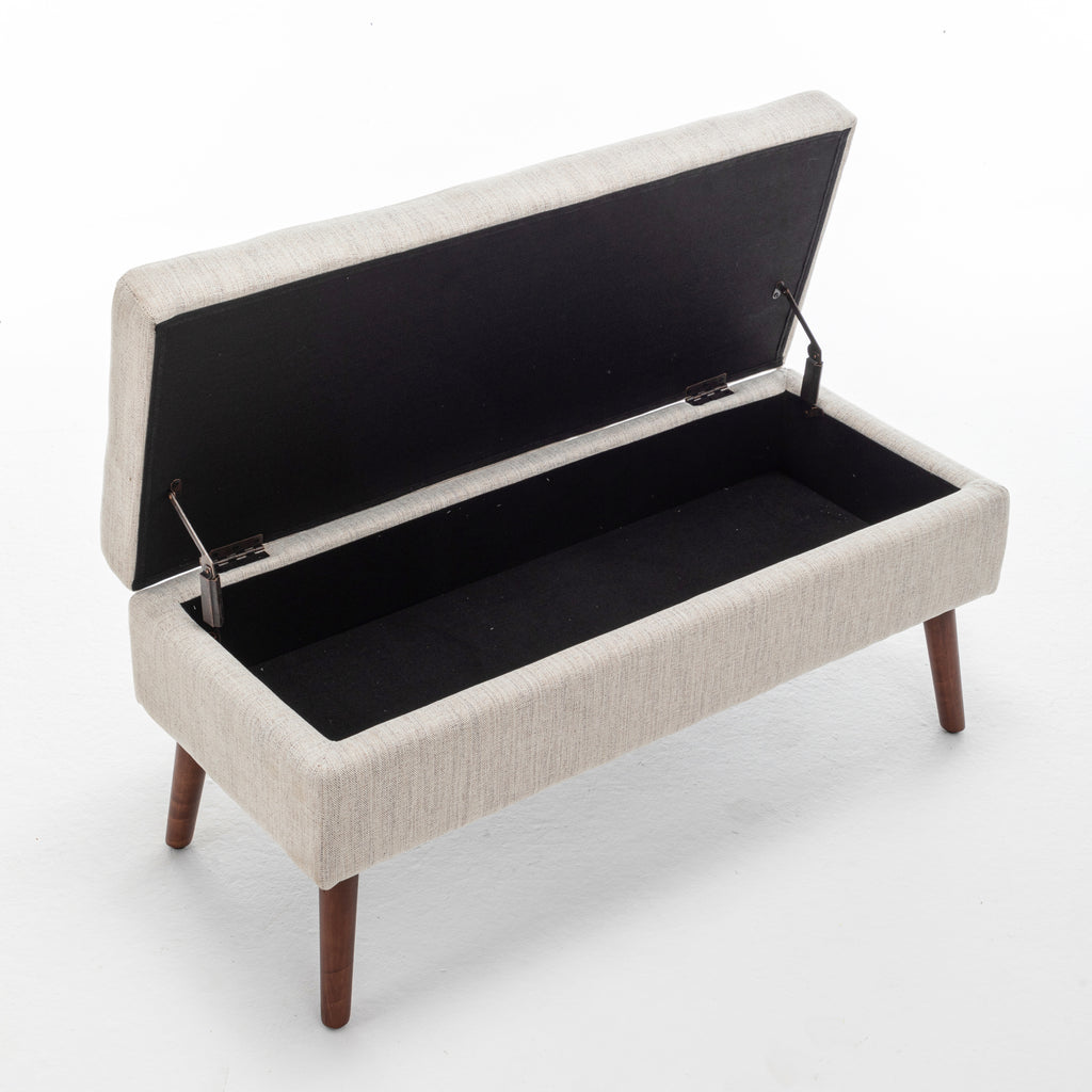 Storage Bench with Storage Bench for Bedroom End of Bed Bench Foot of Bed Bench Entryway Bench Storage Ottoman Bench 43.7' W x 18.1' D Off White Bench - Grand Goldman Shop