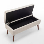 Storage Bench with Storage Bench for Bedroom End of Bed Bench Foot of Bed Bench Entryway Bench Storage Ottoman Bench 43.7' W x 18.1' D Off White Bench - Grand Goldman Shop