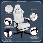Vinsetto High Back PU Leather Gaming Chair, Racing Computer Chair with Swivel Wheels, Retractable Footrest, Headrest, Lumbar 