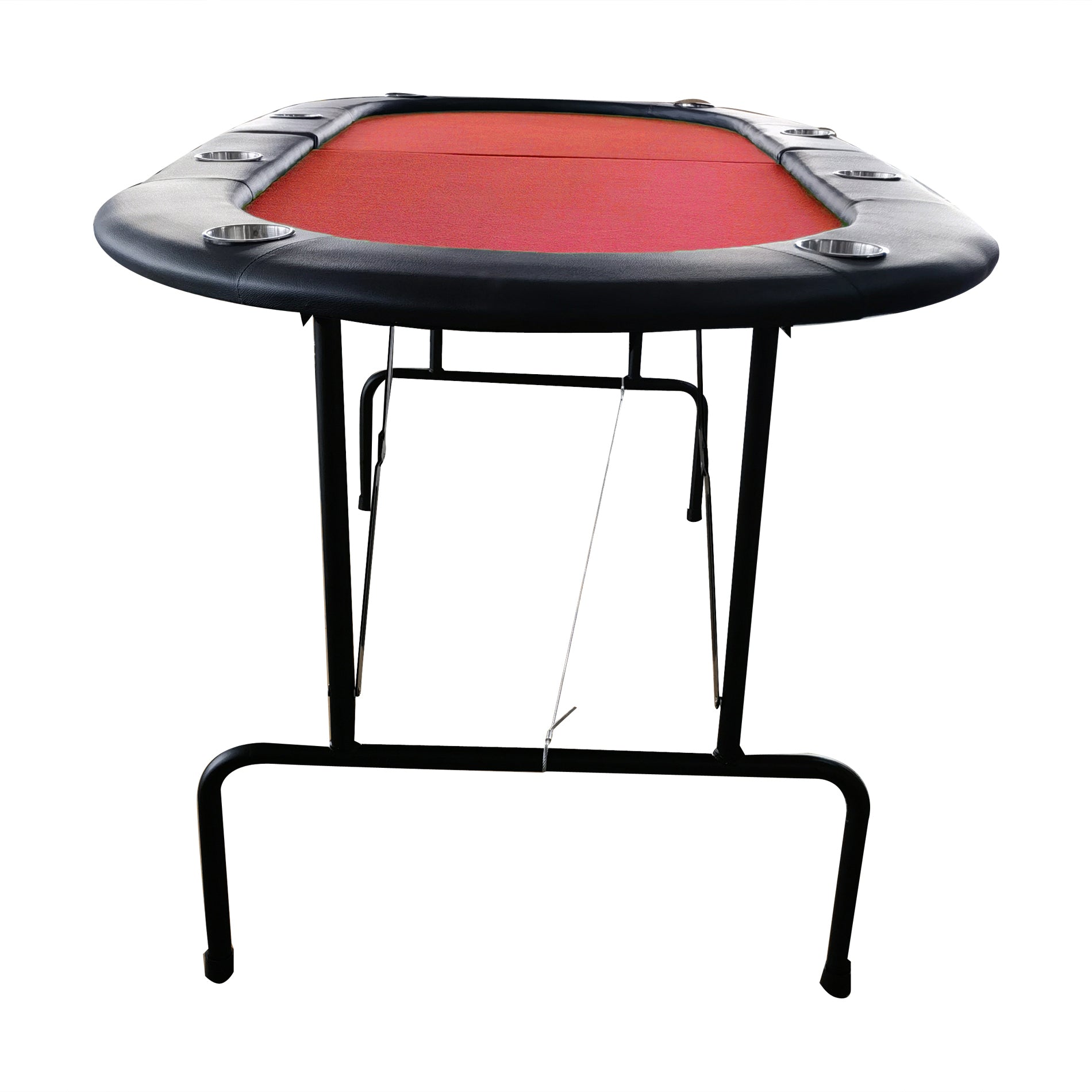 INO Design 73' Foldable Poker Table with Cup Holders #16361 Red - Grand Goldman