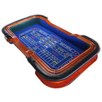 93' Deluxe Casino Dice Game Craps Table with Felt Diamond Pyramid Bumper Rubber Design, Blue - Grand Goldman