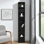 8-Tier Media Tower Rack, CD DVD Slim Storage Cabinet with Adjustable Shelves, Tall Narrow Bookcase Display Bookshelf for Home Office,Multi-functional double-decker bookcase - Grand Goldman Shop