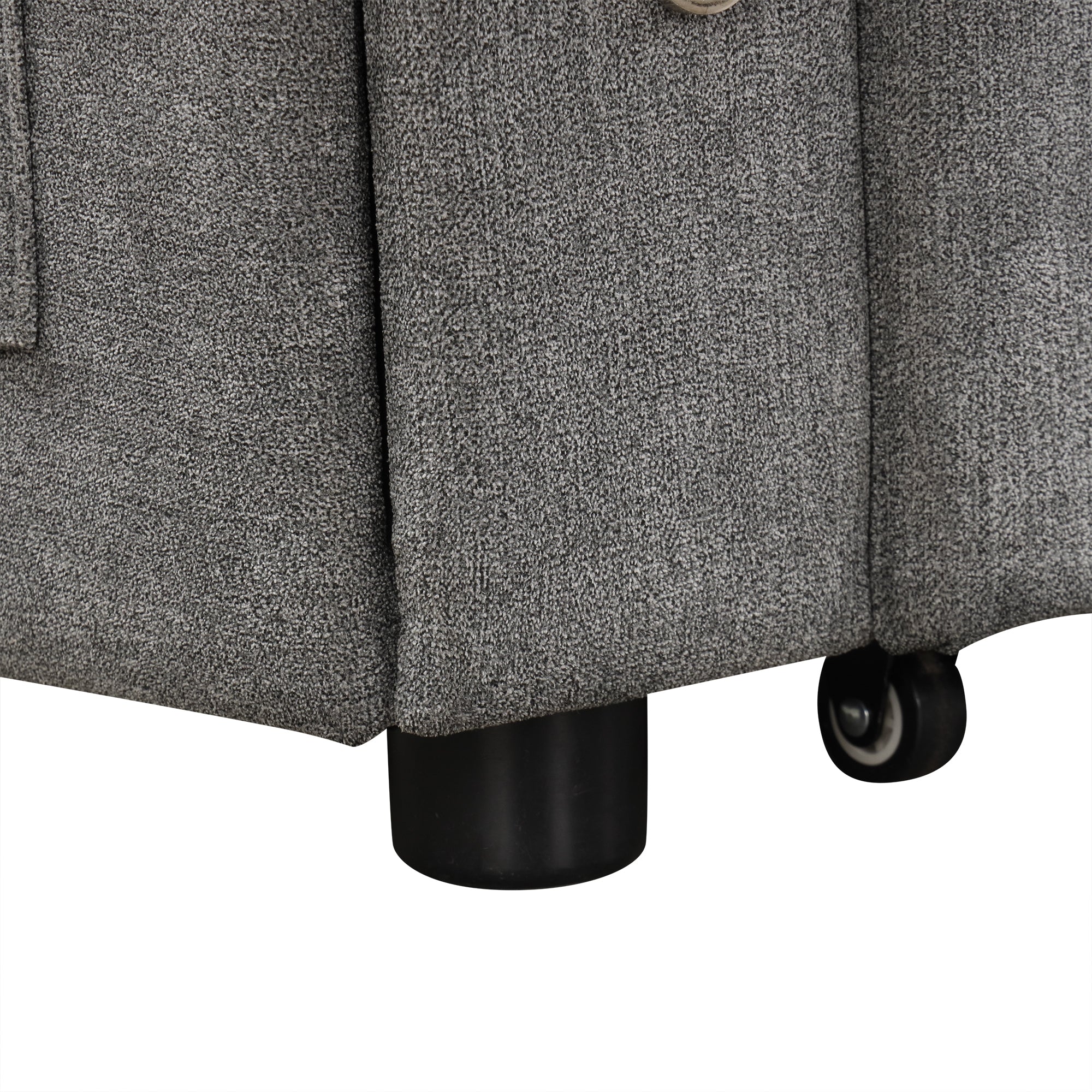 Modern L-shaped Convertible Sofa Bed with Storage, Cup Holders, USB Ports, Gray Chenille, 83.5' - Grand Goldman Shop