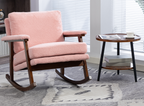 Mid Century Modern Accent Chair ,rocking chair with Wood Frame, Upholstered Living Room Chairs , Reading Armchair for Bedroom Sunroom - Grand Goldman Shop