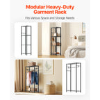 Clothing Garment Rack, Heavy Duty Clothes Rack, Freestanding Clothes Racks with Steel Frame, 800 lbs Load Capacity Closet Wardrobe with Storage Shelves for Bedroom, Clothing Store, Hallway - Grand Goldman Shop