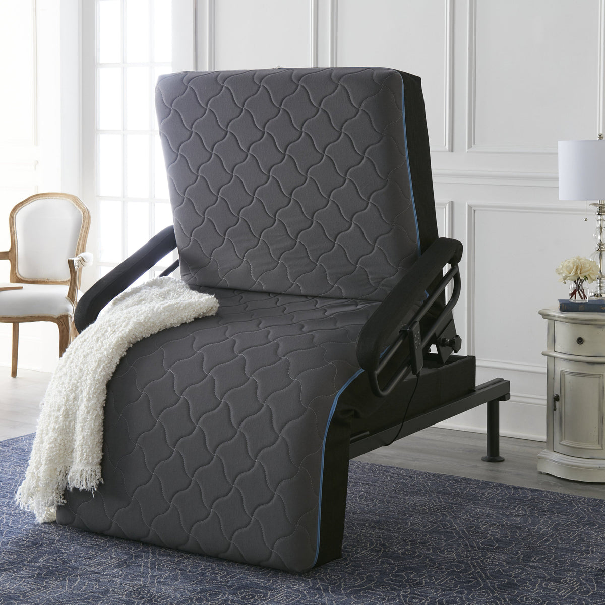 Twin Adjustable Sit to Stand Bed W/ Remote with Convenient Lift Twin - Grand Goldman Shop