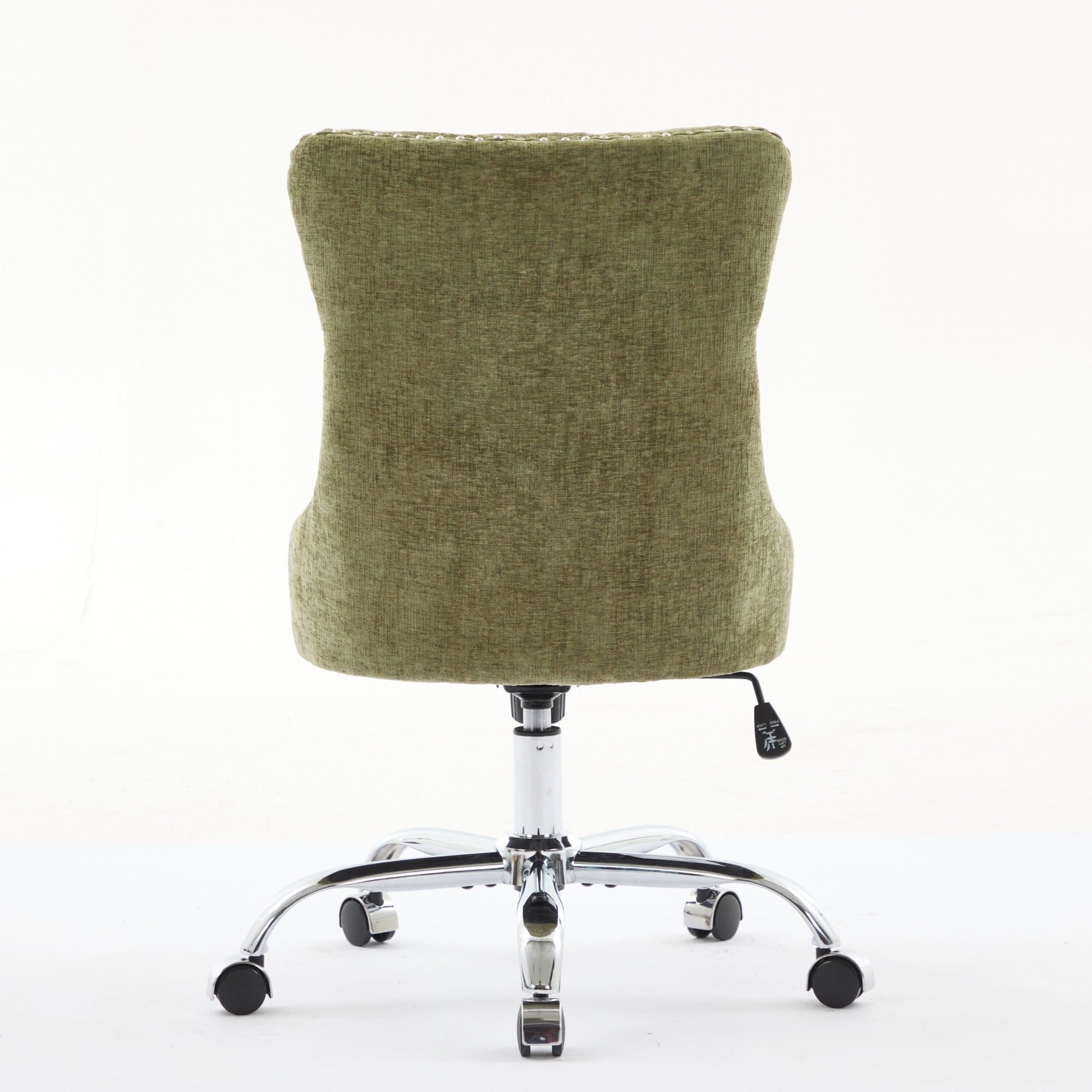 A&A Furniture Office Chair,Modern Chenille Upholstered Tufted Button Home Office Chair with Chrome Metal Base,Adjustable Desk