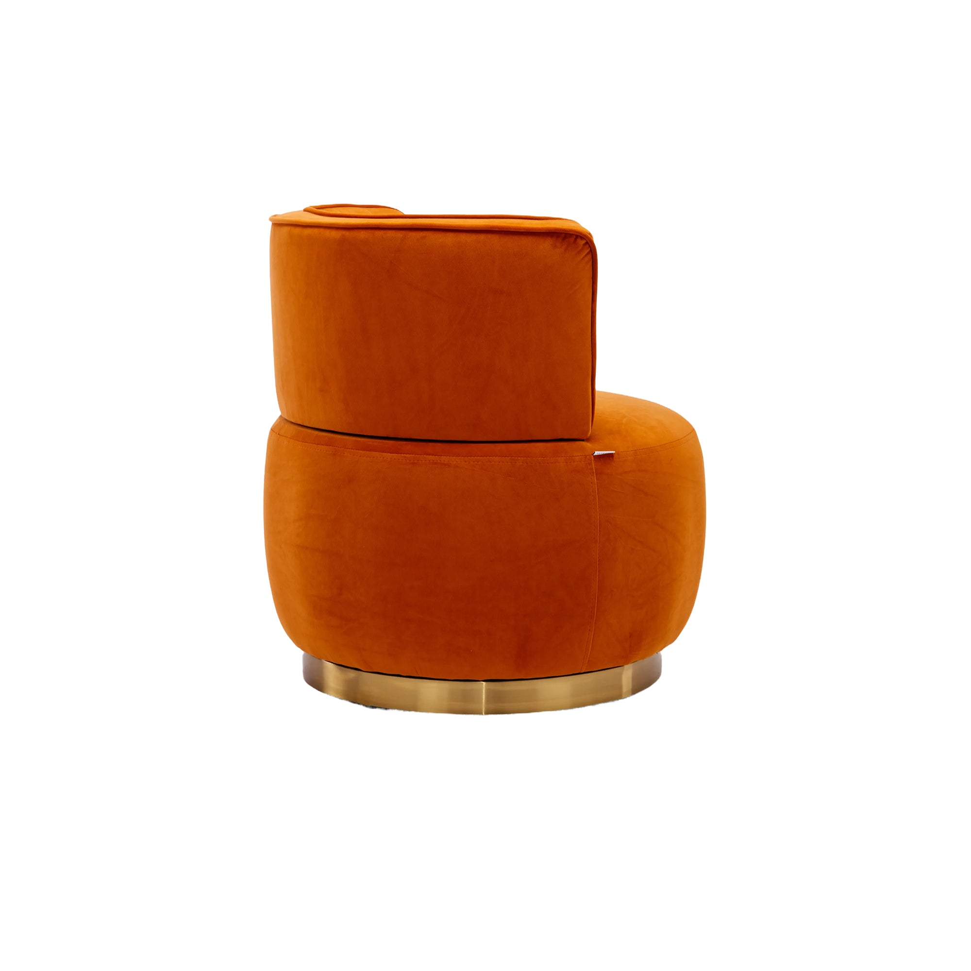 360 Degree Swivel Cuddle Barrel Accent Sofa Chair, Fluffy Velvet Round Armchair, Orange, 25.20'' x 25.59'' x 26.38'' - Grand Goldman Shop