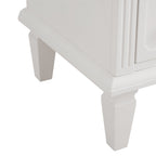 Open Space and 2 Drawers Dresser Nightstand with Charging Station, Farmhouse End Table with USB Ports and Outlets, Fluted Pilasters Design Side Table with Solid Wood Legs for Bedroom - Grand Goldman Shop