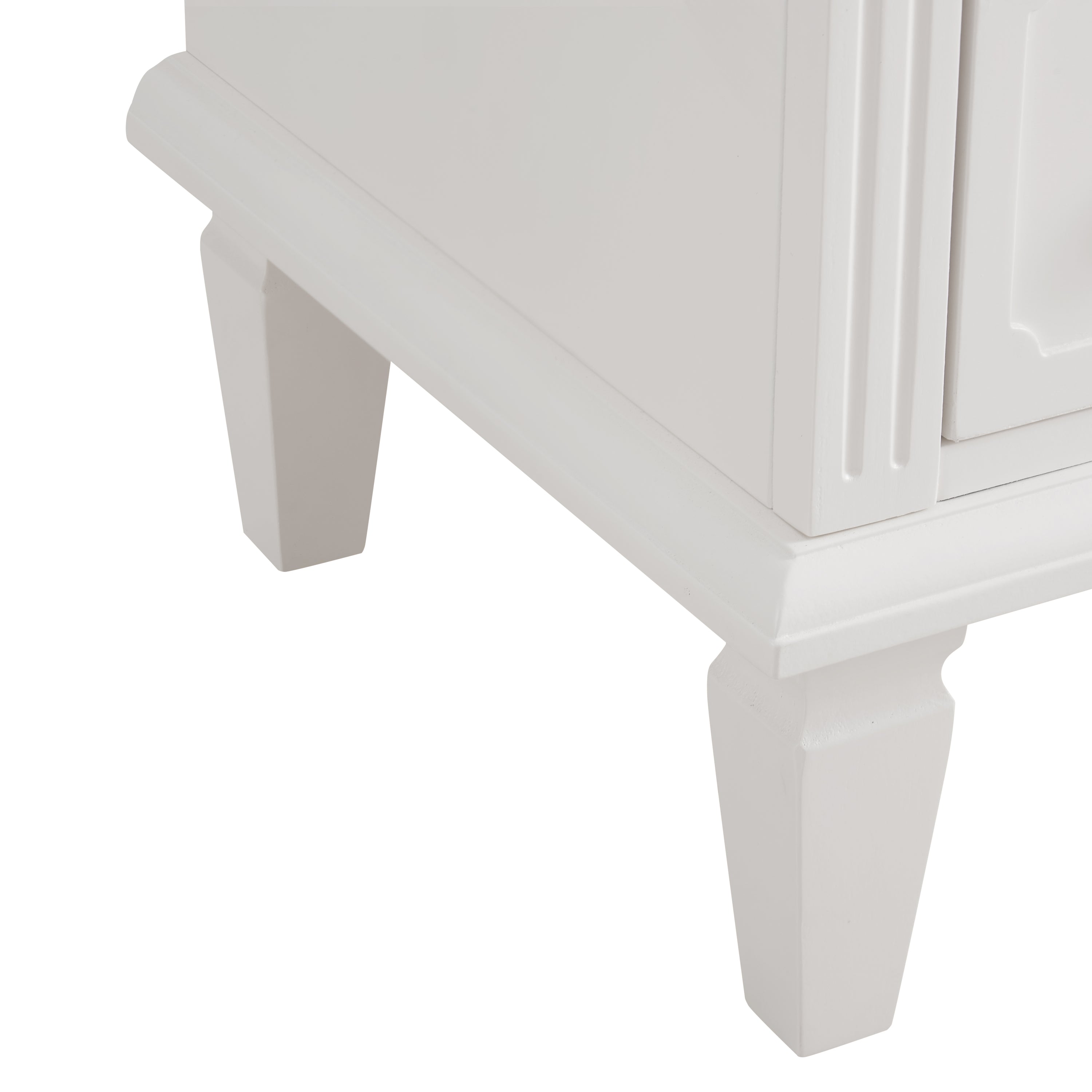 Open Space and 2 Drawers Dresser Nightstand with Charging Station, Farmhouse End Table with USB Ports and Outlets, Fluted Pilasters Design Side Table with Solid Wood Legs for Bedroom - Grand Goldman Shop
