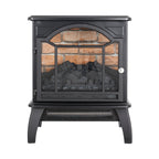 Antique Black 3D Flame Electric Infrared Quartz Fireplace Stove with Remote Control, Tempered Glass and Sheet Metal, 18 Inch - Grand Goldman Shop
