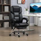 Vinsetto Massage Office Chair with 6 Vibration Points, Lumbar Heated PU Leather Reclining Computer Chair with Adjustable Heig