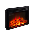 Electric Fireplace Insert 23' 1400W 120V ,Equipped with remote control, ultra thin heater with log set & realistic flame - BLACK - Grand Goldman Shop